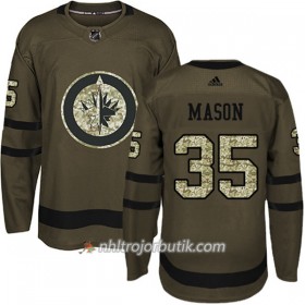 Män Ishockey Winnipeg Jets Tröja Steve Mason 35 Adidas 2017-2018 Camo Grön Authentic